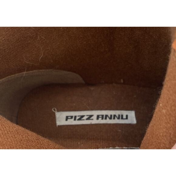 Pizz Annu Womens Leather Embroidered Zip Up Ankle Boots Brown Size 9 - Picture 5 of 7